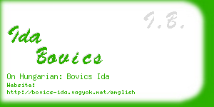 ida bovics business card